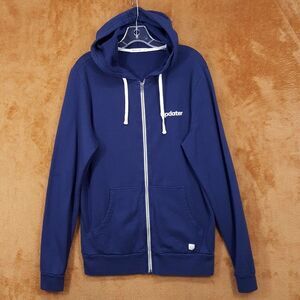 MARINE LAYER Sweatshirt Mens Medium Navy Afternoon Zip Up Hoodie Soft Knit